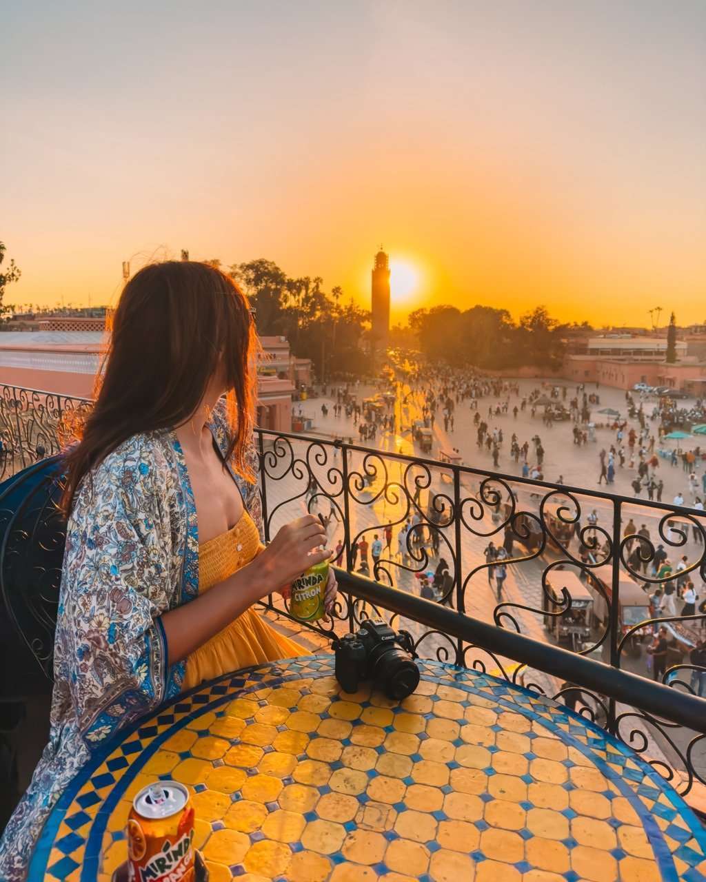 Panoramic rooftop terrace views over Marrakech
